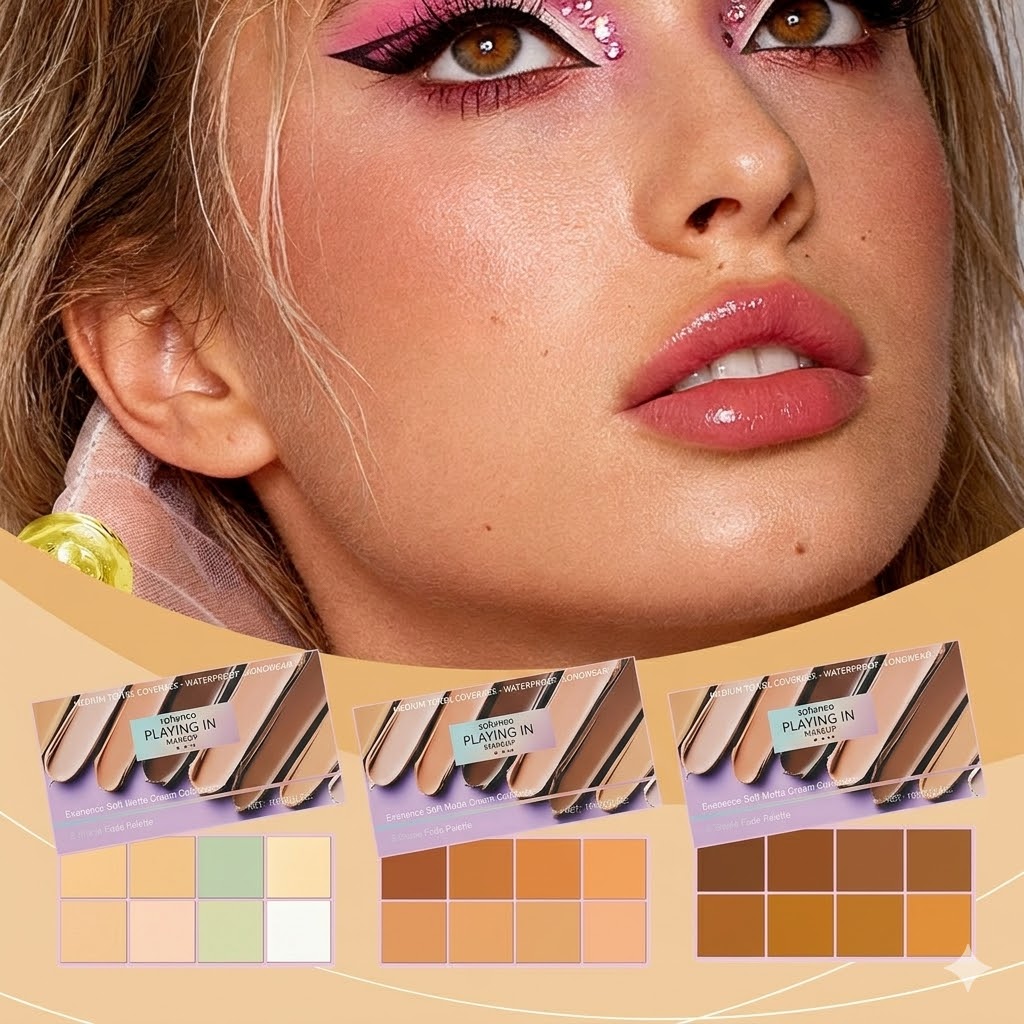 คอนซีลเลอร์ไล่เฉดสีแมทท์นุ่มระดับสูง 11 กรัม (เฉดกลาง, เข้ม, อ่อน) – สูตรน้ํามันแร่และขี้ผึ้งแท้ กันน้ํา ติดทนนาน น้ําหนักเบาเกลี่ยง่าย