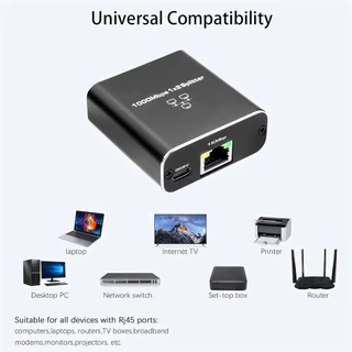 ตัวแยกเครือข่าย ฮับความเร็ว 1 Gbps 1 ออก 2 อะแดปเตอร์ RJ45 ตัวแปลงกิกะบิต Ethernet 8P8C สําหรับกล่องรับสัญญาณอินเทอร์เน็ต ตัวขยายปลั๊กพ่วงแบบเสียบใช้งาน