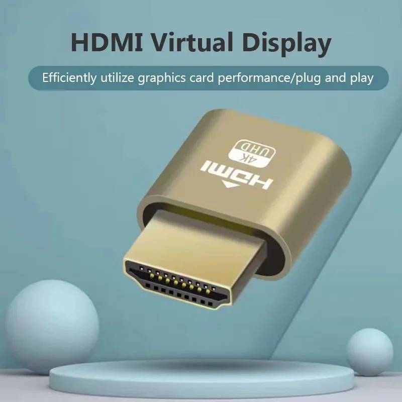 อะแดปเตอร์จอแสดงผลเสมือนรองรับ HDMI 4K DDC EDID Dummy Plug ตัวหลอก LED HDMI