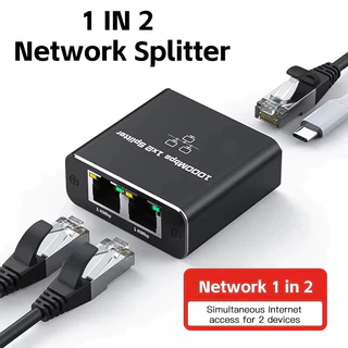 ตัวแยกสายแลนแบบสองทาง รองรับอินเทอร์เน็ตสองเครื่องพร้อมกัน สวิตช์แยกพอร์ต RJ45 หนึ่งเป็นสอง พอร์ต Ethernet Gigabit
