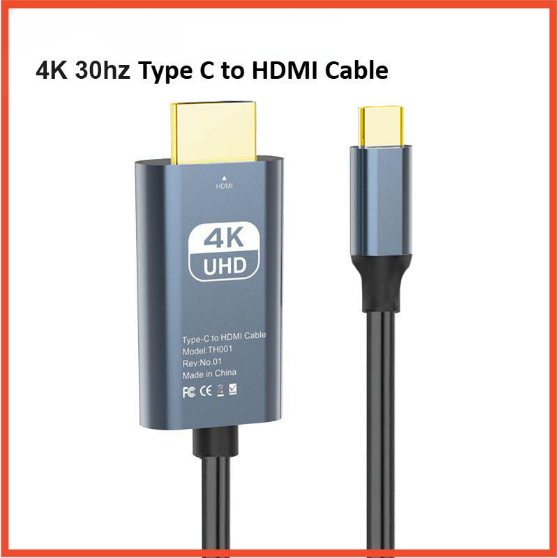 อะแดปเตอร์สายเคเบิล USB-C 4K เป็น HDMI ตัวแปลง USB-C เป็น HDMI สําหรับแล็ปท็อปพีซีโทรศัพท์อะแดปเตอร์ทีวี Pro 4K