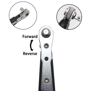 One ชุด 2-In-1 Dual Way Ratchet ประแจ, Multifunctional Drill Chuck Ratchet ไขควงสีดําสําหรับ Fastening Tasks