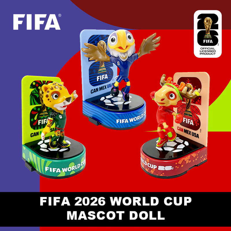FIFA 2026 World Cup Mascot Collection ชุด 3 ตัวเลขสะสม (แคนาดาเมเปิ้ลเม็กซิโก Zayu Canada คลัทช์) คุณภาพสูง CollectorS Edition ของเล่นตกแต่งชิ้น 6DZBTZ
