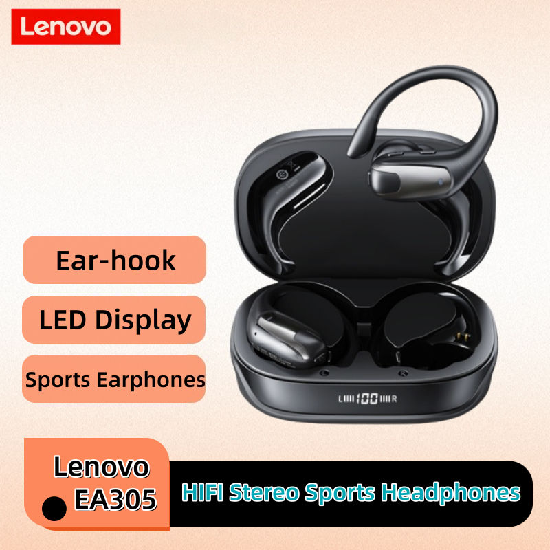 Lenovo EA305 หูฟัง OWS หูฟังไร้สายบลูทูธ 14.2 มม.จอแสดงผล LED Digital Panoramic Sound Open Ear-Hook 