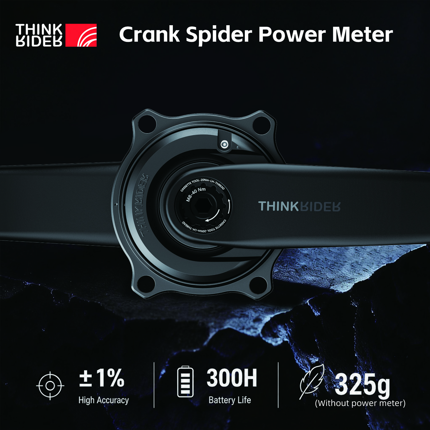 ThinkRider PP5 มิเตอร์วัดกําลัง 4 รู 110BCD 24มม. วัดรอบขา สมดุลแป้นเหยียบ แกนเหล็กกล้า สําหรับชิมาโ