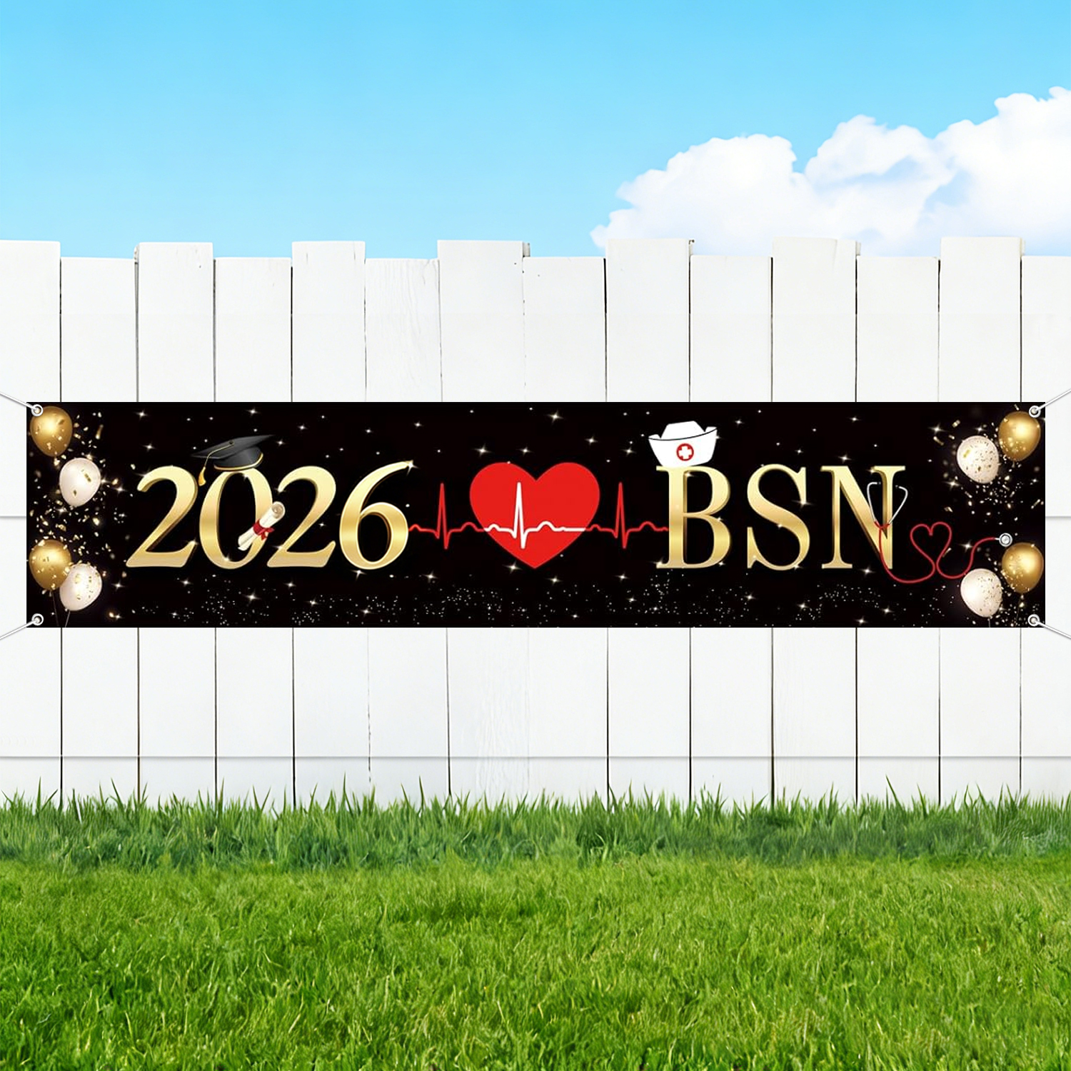 ป้ายแบนเนอร์ BSN 2026, ป้ายแบนเนอร์ฉลองสําเร็จการศึกษาสําหรับพยาบาล, อุปกรณ์ตกแต่งปาร์ตี้จบการศึกษาพ
