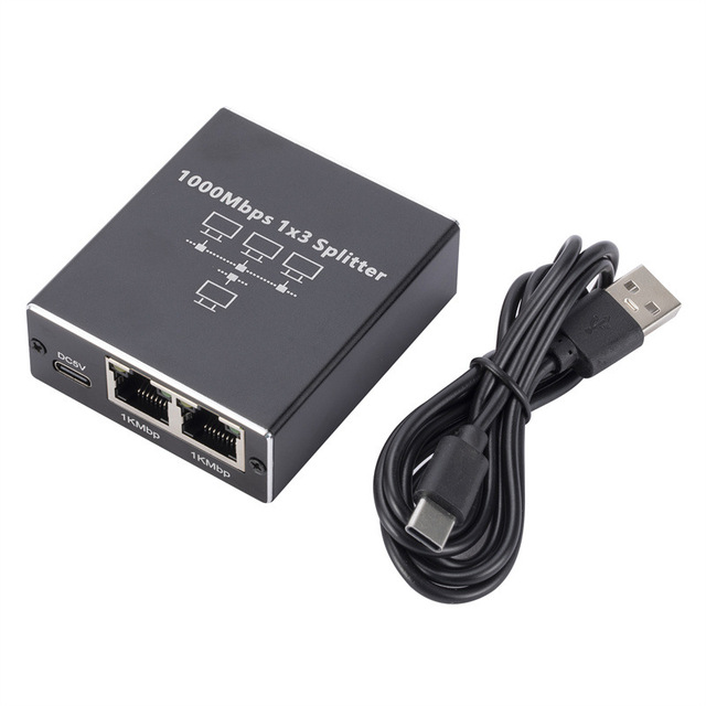อะแดปเตอร์แยกเครือข่ายอีเธอร์เน็ต 1000mbps Extender 1 ถึง 2/3/4 พอร์ต RJ45 LAN ทํางานพร้อมกันสําหรับสวิตช์เราเตอร์คอมพิวเตอร์พีซี