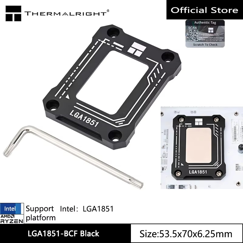 Thermalright LGA1851-BCF BLACK ที่ยึดและแก้ไขความโค้งของ CPU 1851, แผ่นป้องกันการกดทับ, สําหรับ Inte