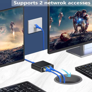 ตัวแยกเครือข่าย ฮับความเร็ว 1 Gbps 1 ออก 2 อะแดปเตอร์ RJ45 ตัวแปลงกิกะบิต Ethernet 8P8C สําหรับกล่องรับสัญญาณอินเทอร์เน็ต ตัวขยายปลั๊กพ่วงแบบเสียบใช้งาน