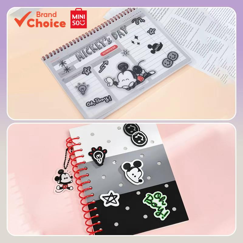 MINISO Disney Mickey Series Notebook Collection (80 แผ่น) Study Planner & Hole-Punched Options Organized & Premium & Portable (2 ขนาด) Journal Note Book