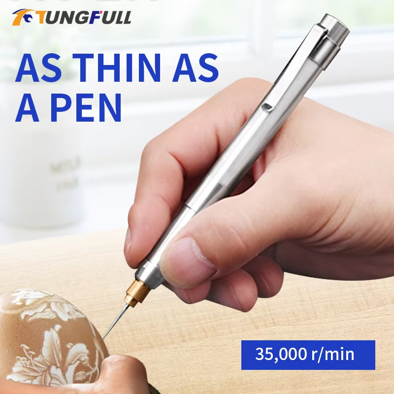 ปากกาแกะสลักไฟฟ้าไร้สาย แบตเตอรี่ลิเธียมชาร์จไฟได้ 35000 รอบต่อนาที เครื่องมือแกะสลักขนาดเล็กแบบพกพา สําหรับโลหะ แก้ว ไม้ งานฝีมือ DIY