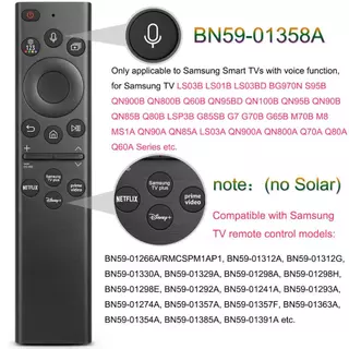 เปลี่ยนเสียงรีโมทคอนโทรลสําหรับ Samsung สมาร์ททีวี 2022 BN59-011386D BN59 01385A Non-Solar Powered