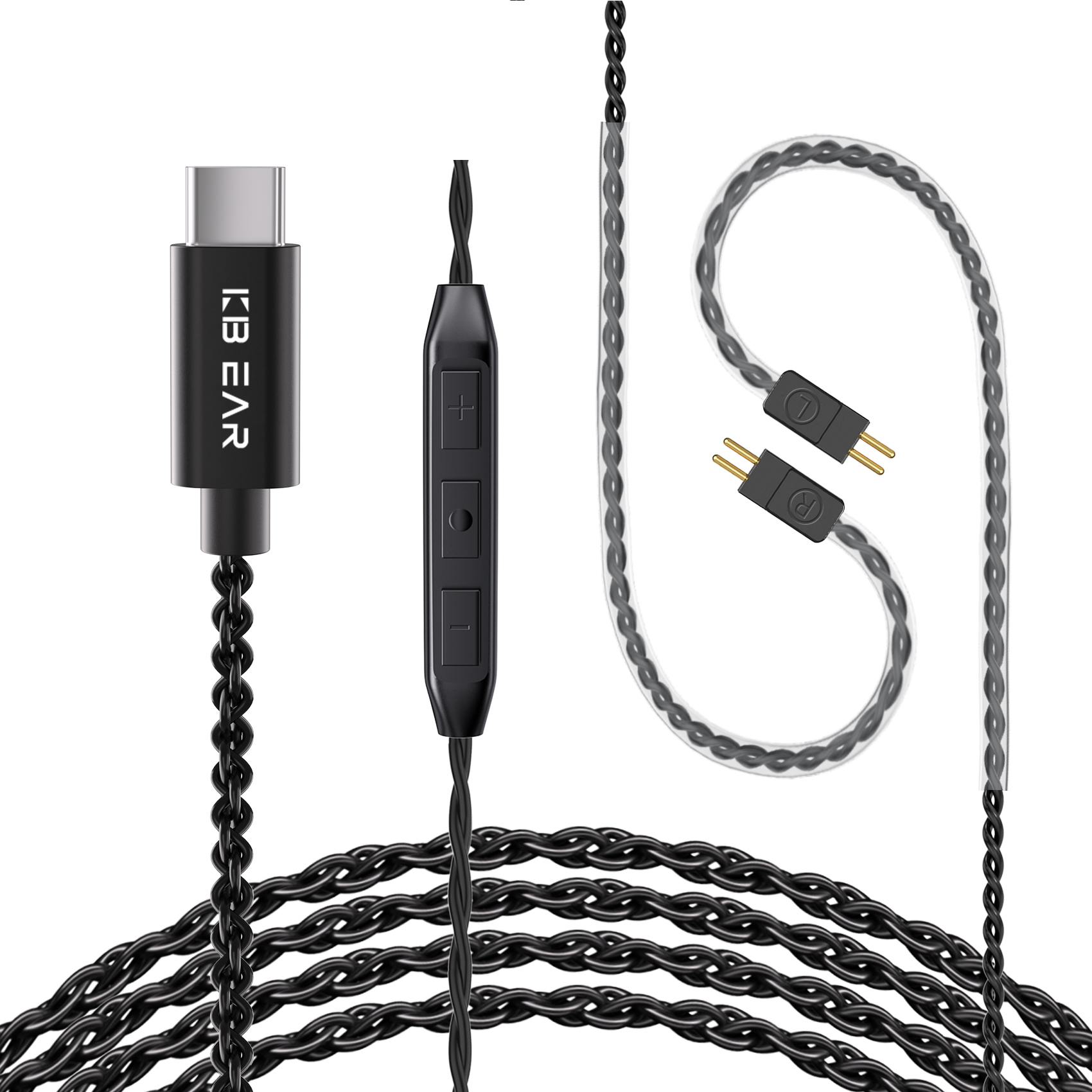 KZ ZS10 Pro สายหูฟังชนิด Type-C สายเคเบิลหูฟังอินเอียร์ KBEAR CX01 OFC สําหรับ KZ ZS12 PRO X ZSN PRO