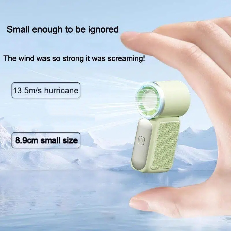 พัดลมมือถือความเร็วสูงมินิ HF-18 มาพร้อมจอแสดงตัวเลข 100 ระดับความเร็วลมแรง 8.5 เมตร/วินาที ใช้งานได้ยาวนานต่อเนื่อง 8 ชั่วโมง ชาร์จไฟผ่าน USB เหมาะสําหรับการเดินทาง ที่ทํางาน และกิจกรรมกลางแจ้ง
