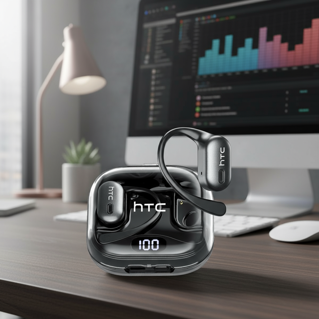 หูฟังบลูทูธ HTC NE08 AI 6.0 แปลภาษา 135 ภาษา แปลแบบเรียลไทม์ ลําโพง HiFi ขนาด 10 มม.