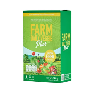 FARM DAILY VEGGIE PLUS ฟาร์ม เดลี่ เวจจี้ พลัส 1 กล่อง มี 10 ซอง ขนาด 120 กรัม