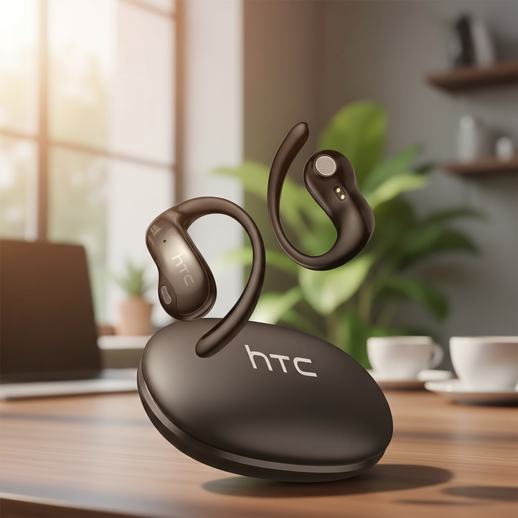 หูฟังอินเอียร์ HTC NE19 ขับเคลื่อนด้วย AI: ไฮไฟบลูทูธ, ตัดเสียงรบกวน, กันน้ํา, เหมาะสําหรับกีฬา, พร้