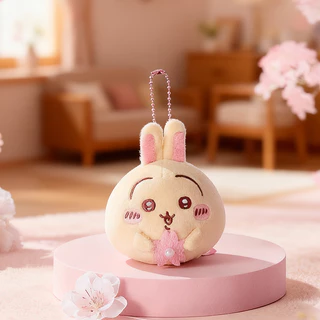 MINISO ซีรีส์ chiikawa - พวงกุญแจฤดูซากุระน่ารักและอร่อย ขนาด 8ซม. × 9ซม. × 8ซม.