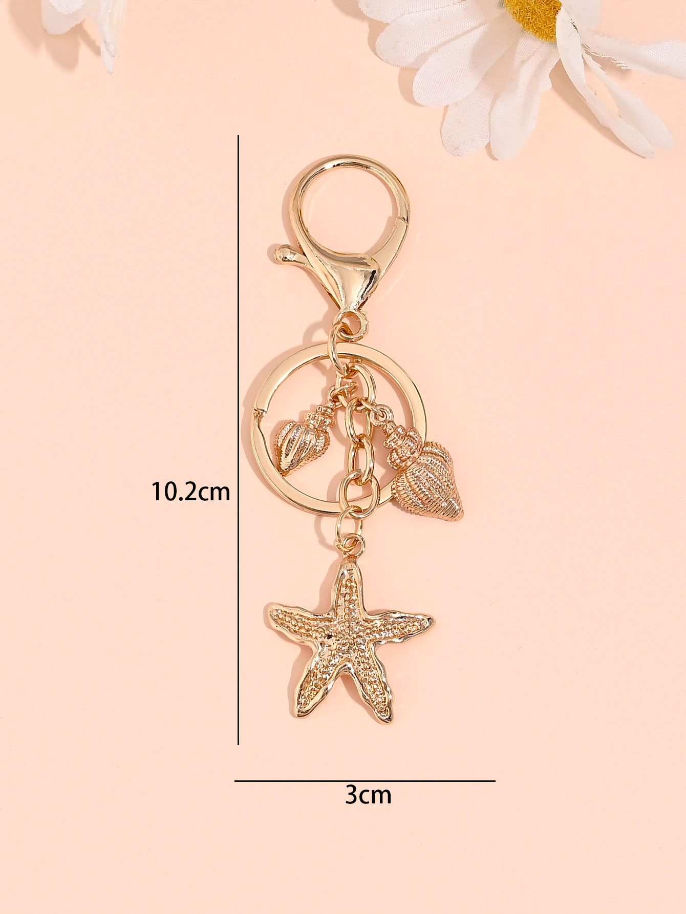 สไตล์พักร้อนริมชายหาด พวงกุญแจจี้รูปปลาดาว หอยสังข์ ไข่มุกเทียม อุปกรณ์เสริมกระเป๋า พวงกุญแจรถ ของที่ระลึก เหมาะสําหรับทั้งผู้ชายและผู้หญิง (1 ชิ้น) - รูปที่ 4