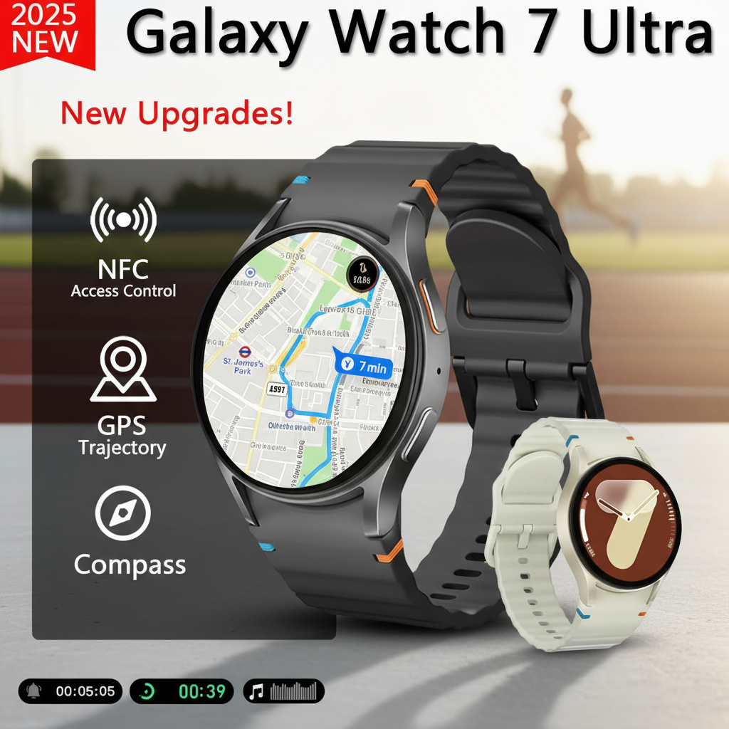 นาฬิกาสมาร์ทวอทช์ Samsung Galaxy Watch 7 Ultra ปี 2025 สําหรับผู้ชายและผู้หญิง รองรับ GPS กีฬา ฟิตเนส เข็มทิศ วัดอัตราการเต้นหัวใจ โทรผ่านบลูทูธ หน้าจอ AMOLED ความละเอียดสูง