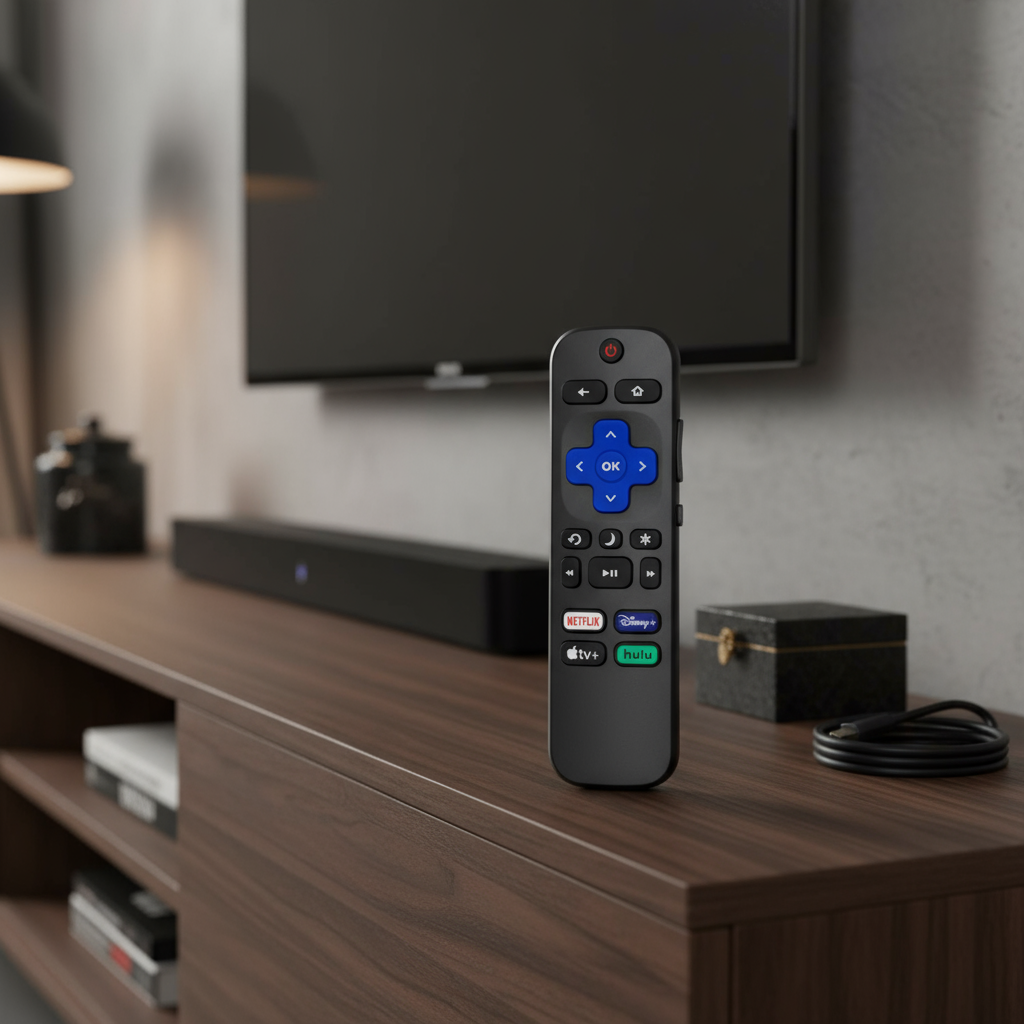 รีโมททีวี Roku-TV, เหมาะสําหรับทีวีอัจฉริยะ Hisense, Onn, Sharp Roku Series