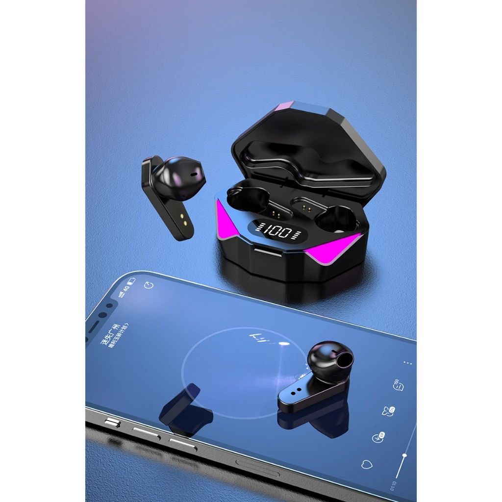 หูฟังบลูทูธ TWS X15 LED RGB Gaming กันน้ำ IPX7 ระบบเสียงไฮไฟ สีดำ รูปที่ 2