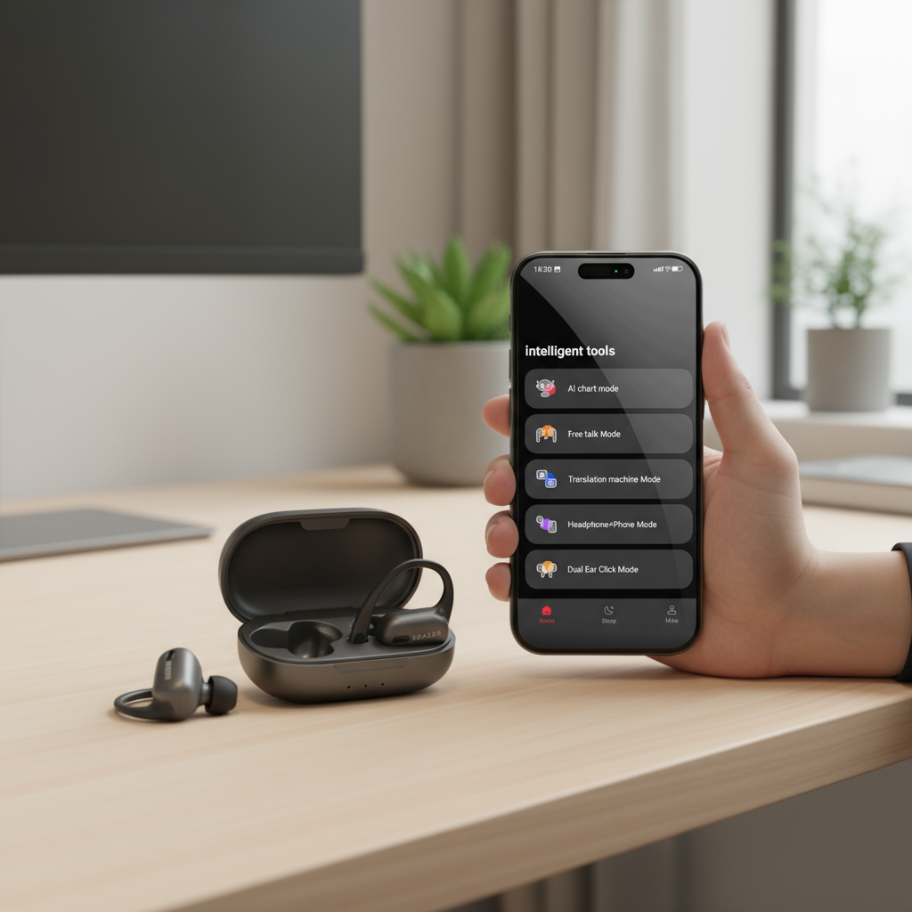 หูฟังเอียร์บัดแปลภาษา ERAZER XF38 AI พร้อมหน้าจอสัมผัส รองรับ 135 ภาษา ดีไซน์แบบเปิดหู กันน้ํา บลูทู