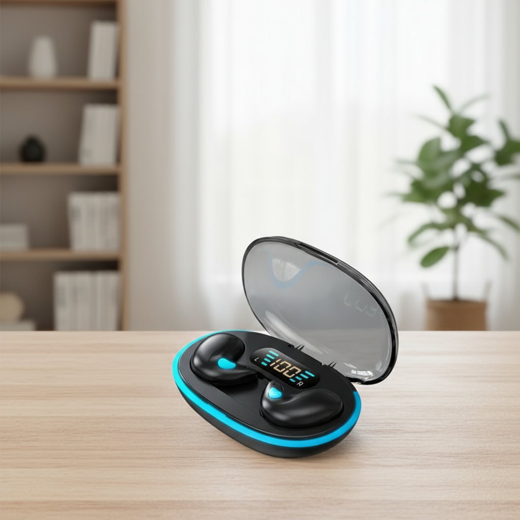 หูฟังไร้สาย X55 Mini หูฟังบลูทูธสเตอริโอ HIFI ซ่อนได้ พร้อมไมค์ตัดเสียงรบกวน สําหรับฟังเพลง นอนหลับ เล่นเกม