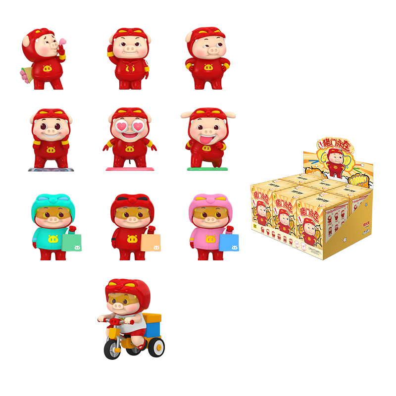 TOPTOY ซีรีส์ GG Bond Pig Clan Forever ฟิกเกอร์กล่องสุ่ม (12.0 x 7.3 x 4.8)