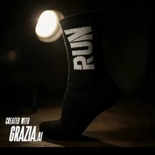 ถุงเท้าทรงสูงพิมพ์ลายตัวอักษร ไม่จํากัดเพศ | 2-Pack Gym & Streetwear Crew Running Socks (ดํา/ขาว/กุหลาบ)