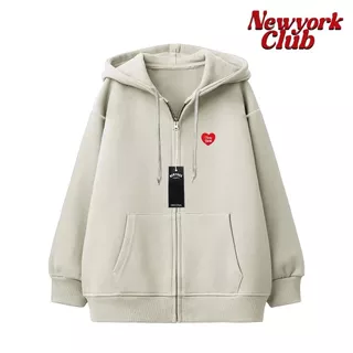 เสื้อคลุมแขนยาว เสื้อกันหนาว กันแดด มีฮู้ด New York 1965 NEWYORKCLUB-COLLECTION ZIPPER (ปักหัวใจ)