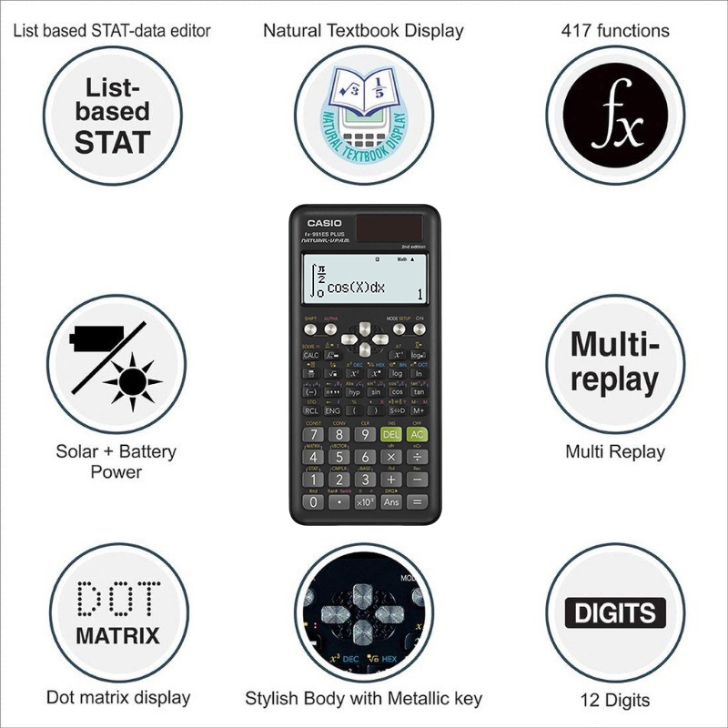 เครื่องคิดเลขวิทยาศาสตร์ Casio ของแท้ FX-991EX FX-991ES Plus FX-82MS เครื่องคิดเลขรุ่นใหม่ 240 ฟังก์