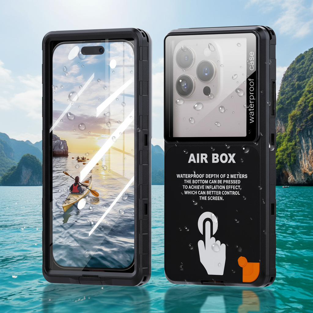 ซองกันน้ําสําหรับโทรศัพท์ IP68 พร้อมหน้าจอสัมผัสและสายคล้องคอ สําหรับใช้งานใต้น้ํา ว่ายน้ํา รองรับ i