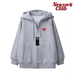 เสื้อคลุมแขนยาว เสื้อกันหนาว กันแดด มีฮู้ด New York 1965 NEWYORKCLUB-COLLECTION ZIPPER (ปักหัวใจ)