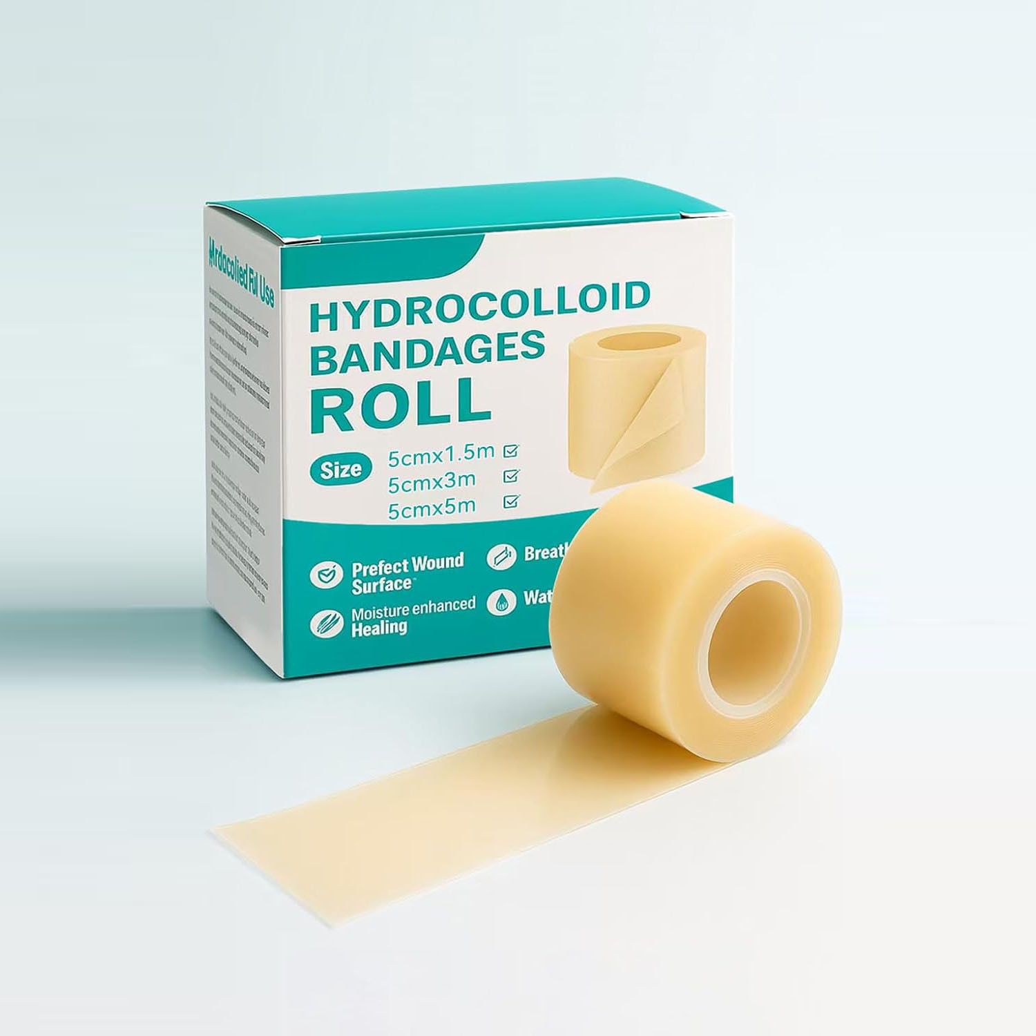 Hydrocolloid Bandages Roll ผ่าตัดส่วน C Tummy Tuck Keloid Scar Soft Elastic Waterproof Care