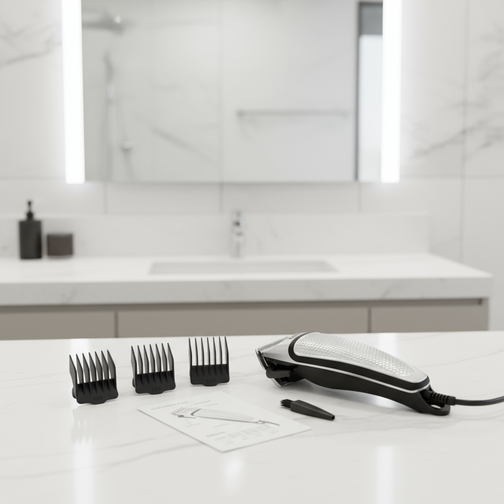 เครื่องตัดผมไฟฟ้าแบบเสียบปลั๊กระดับมืออาชีพ Kemei KM-4639, ปัตตาเลี่ยนหัวมัน, กรรไกรตัดผม