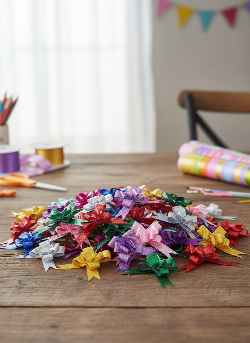 โบว์ดึงริบบิ้นหลากสี PP 12x205 มม. ขอบสีโรสโกลด์ สําหรับห่อของขวัญ งานแต่งงาน และเฉลิมฉลอง