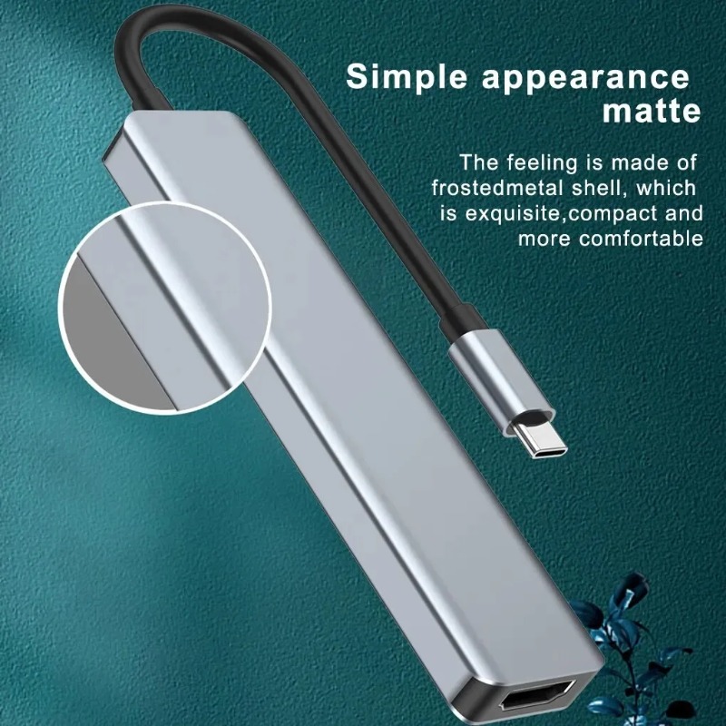 อะแดปเตอร์ USB-C Hub 7-in-1 พร้อม 4K HDMI SD TF Card Reader USB 3.0 2.0 Type-C PD ชาร์จสําหรับแล็ปท็อป MacBook Pro - รูปที่ 5