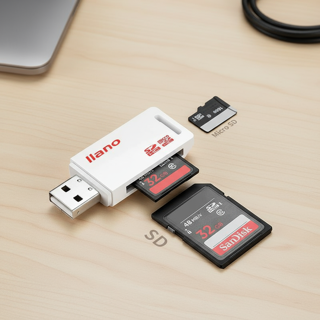 เครื่องอ่านการ์ดหน่วยความจํา Llano 2-in-1 พร้อม USB 2.0 สําหรับ TF SD Micro Card อะแดปเตอร์ความเร็วส