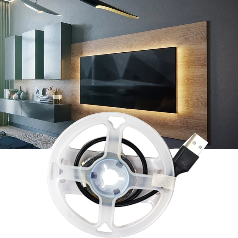 ไฟ LED Strip 2835 ไฟเทป LED สีขาว USB ไฟ LED สําหรับตกแต่งห้อง TV Backlight LED แถบสีขาวอบอุ่น 5V