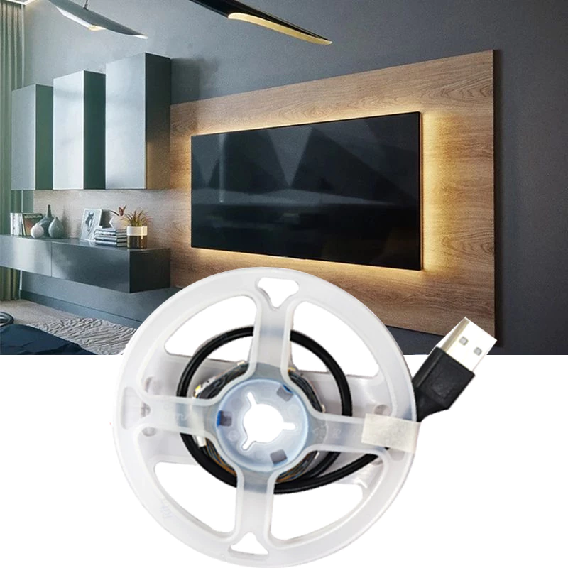 2835 ไฟ LED Strip – 5V USB สีขาววอร์มไวท์สําหรับตกแต่งห้องไฟแบ็คไลท์ทีวีปีใหม่เทศกาลฤดูใบไม้ผลิ