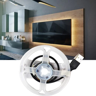 2835 ไฟ LED Strip – 5V USB สีขาววอร์มไวท์สําหรับตกแต่งห้องไฟแบ็คไลท์ทีวีปีใหม่เทศกาลฤดูใบไม้ผลิ