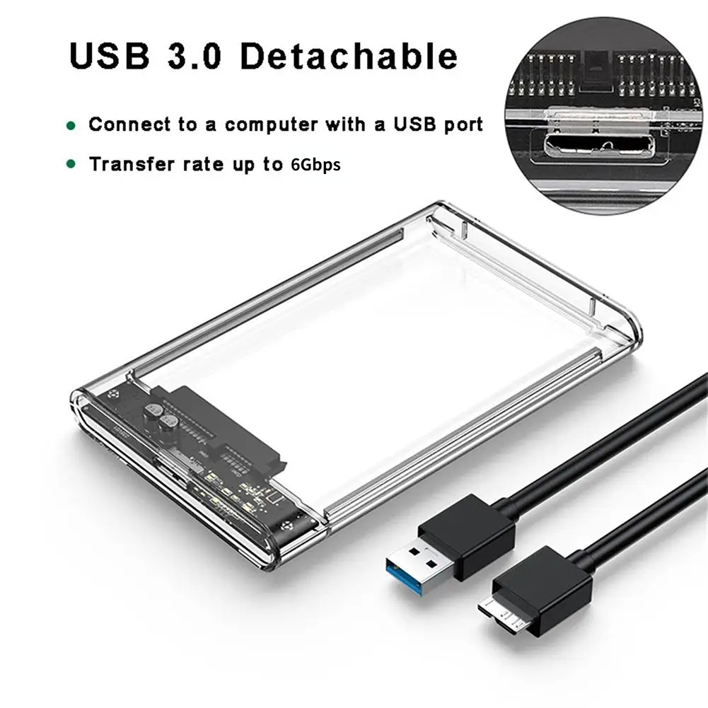 USB 3.0 ตู้โปร่งใส hdd 3.5Drive Enclosure SATA Mechanical Universal hard disk reader ssd Enclosure type c