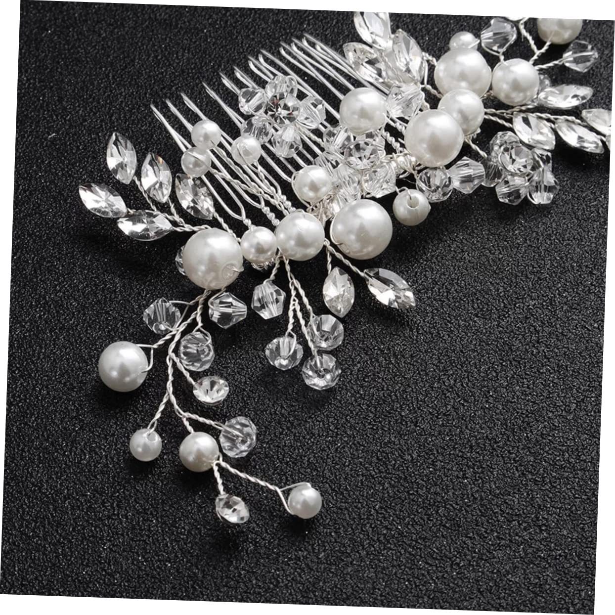 เจ้าสาวเจ้าบ่าวคริสตัลมุกปิ่นปักผมงานแต่งงานจัดเลี้ยงหวีด้านข้าง อัปเดต - รูปที่ 3