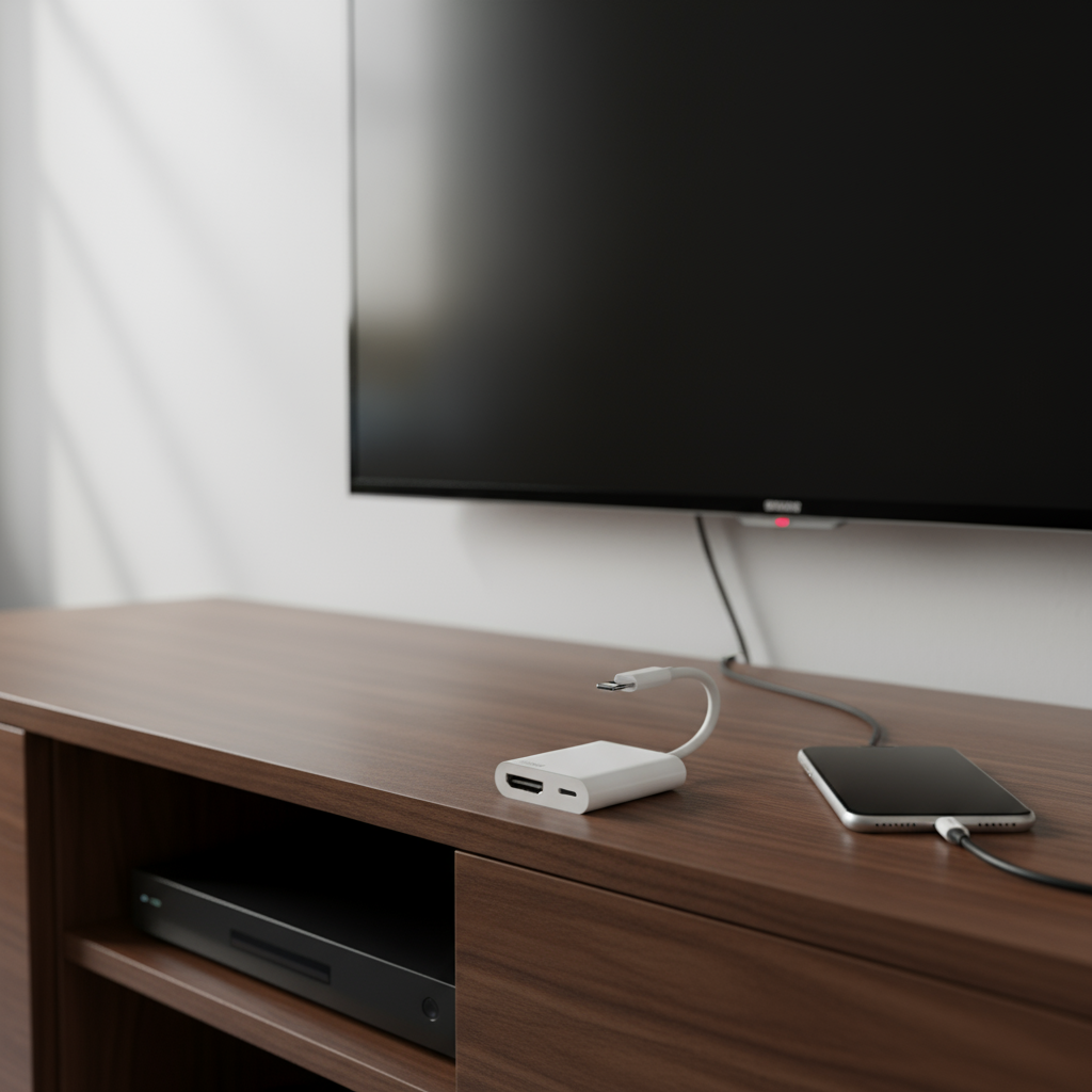 อะแดปเตอร์แปลง L เป็น HDTV ดิจิทัล 2-in-1 อะแดปเตอร์ AV ดิจิทัล 1080p ตัวเชื่อมต่อหน้าจอซิงค์สําหรับ