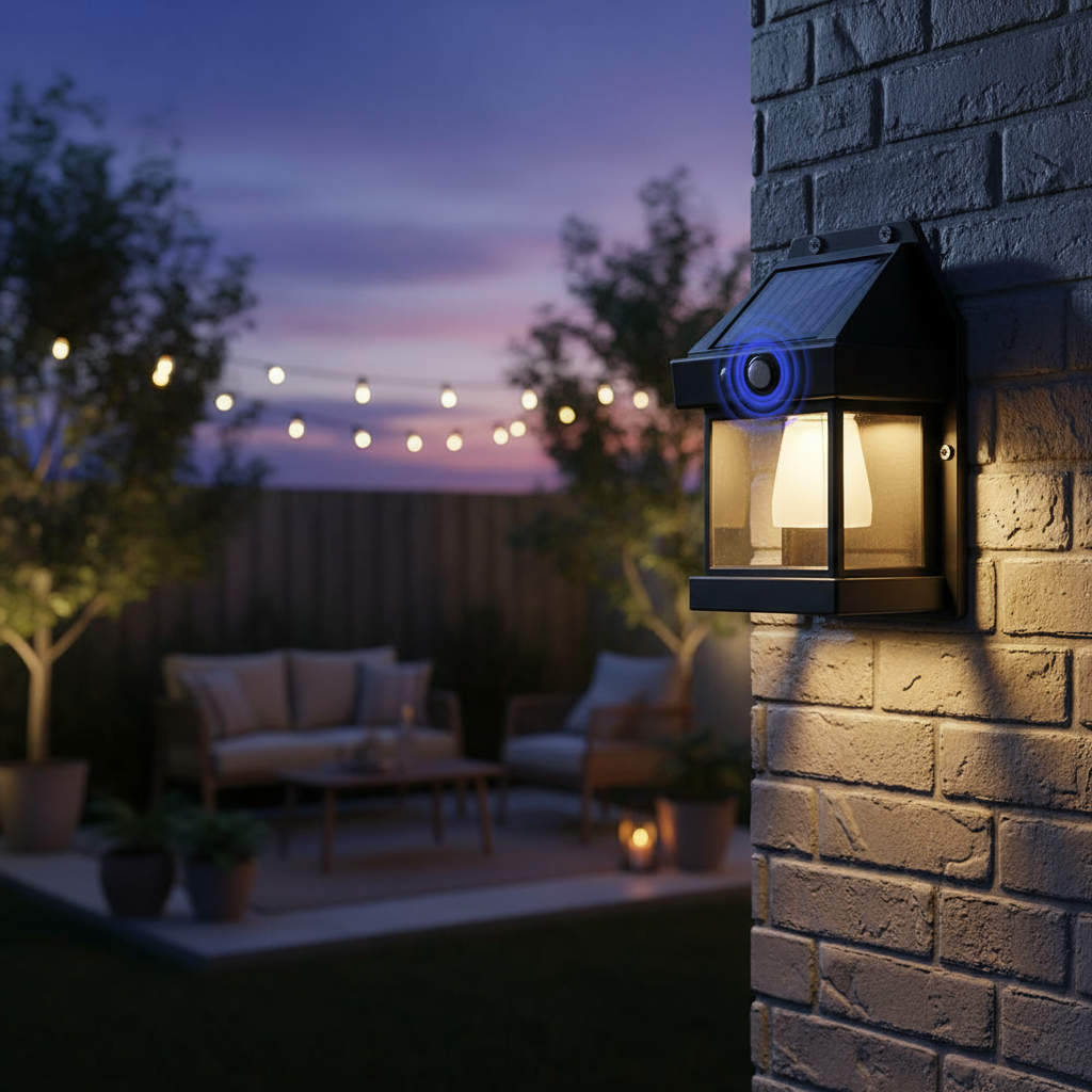 ไฟติดผนัง LED RXC1090 ใช้พลังงานแสงอาทิตย์ ตรวจจับการเคลื่อนไหว กันน้ํา IPX65 แบตเตอรี่ใช้งานได้นาน