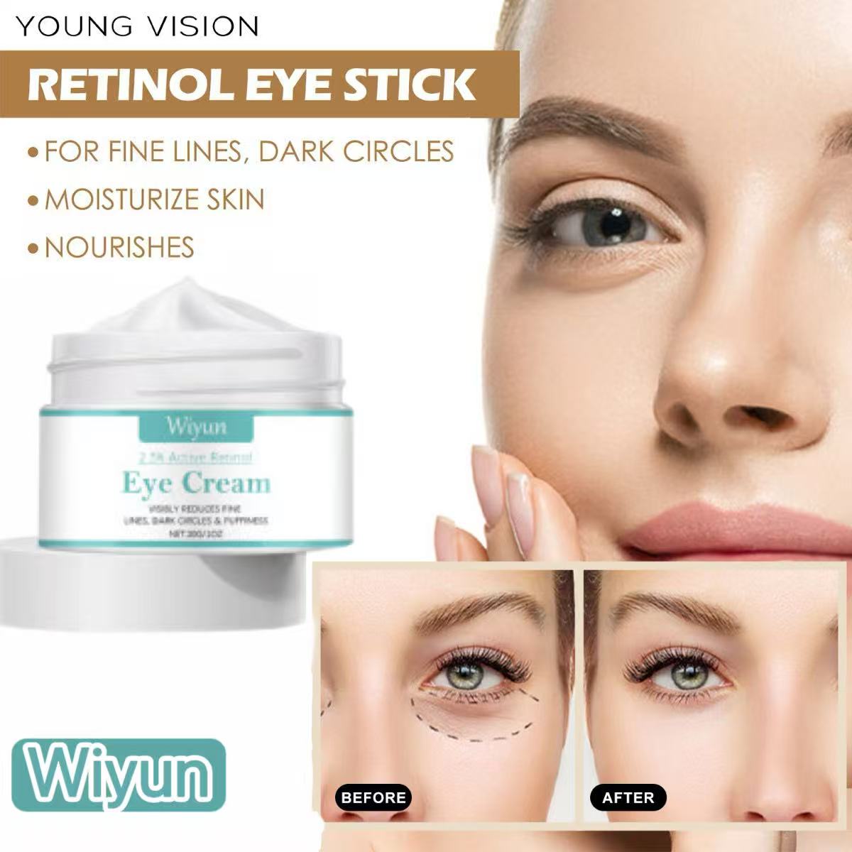 ครีมบํารุงรอบดวงตา WIYUN Retinol สําหรับบํารุงประจําวัน ให้ความชุ่มชื้นอย่างอ่อนโยน และดูแลผิวรอบดวง