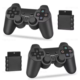 เกมแพดไร้สายสําหรับ Sony PS2/PS1 คอนโทรลเลอร์เกมสําหรับเครื่องเล่น Playstation 2 จอยสติ๊ก USB PC พร้อมฟังก์ชันสั่นกระแทกคู่