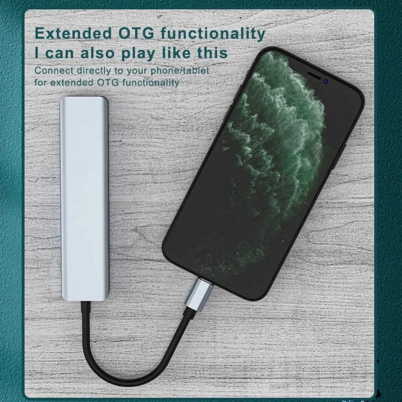 อะแดปเตอร์ USB-C Hub 7-in-1 พร้อม 4K HDMI SD TF Card Reader USB 3.0 2.0 Type-C PD ชาร์จสําหรับแล็ปท็อป MacBook Pro - รูปที่ 6