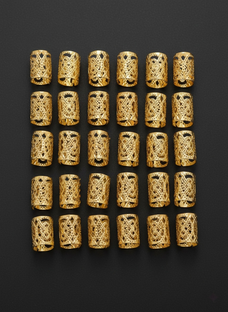 โลหะเปิด Hoop Dreadlock Cuffs Braiding แหวนต่อผม DIY อุปกรณ์เสริมผม - รูปที่ 4